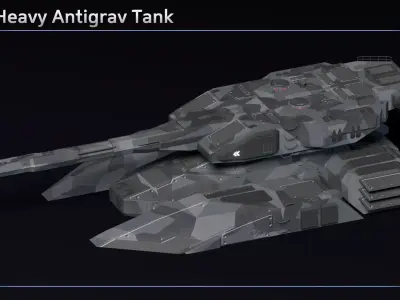 Scifi Titan Heavy Antigrav Tank Low-poly 3D model