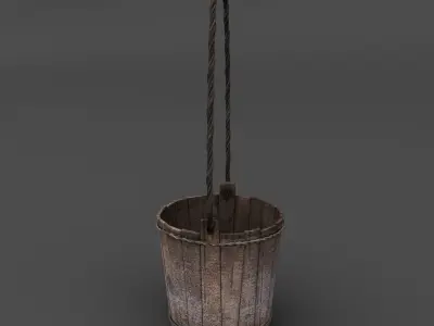 Bucket wooden 3D model