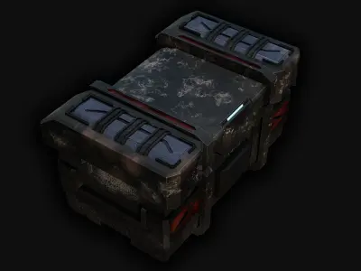 Black Millitary Crates 3D model