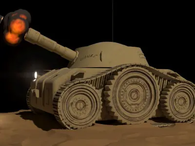 Tiny Tank Low-poly 3D model