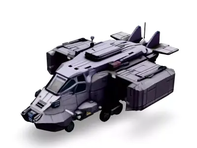 Futuristic SciFi Cargo Transport Vehicle Low-poly 3D model