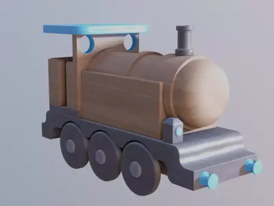 WOODEN LITTLE TRAIN TOY - RogueFilmProductions Low-poly 3D model