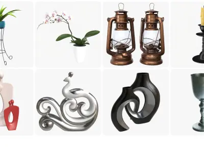 Decorations for desk and shelves 3D model