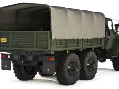 Ural 4320 tarpaulin body 1980 3D model