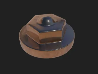 metal bolt head Free 3D model