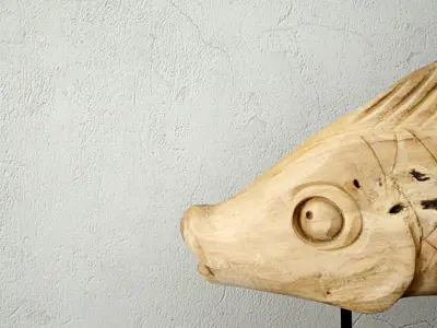 Hand Carved Driftwood Fish On Stand 3D model order
