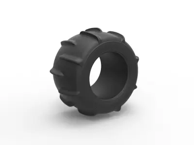 Dune buggy rear tire 11 Scale 1 to 25 3D print model