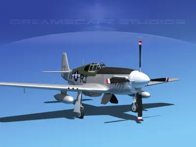 North American P-51B Kentucky Jack 3D model
