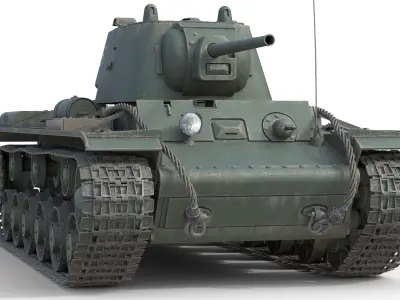 Kliment Voroshilov tank KV1 Low-poly 3D model