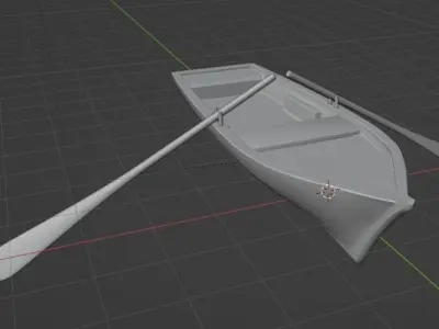 rowing boat Low-poly 3D model