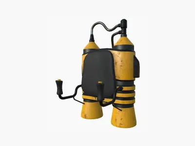 Jetpack E03 Yellow Black - SciFi Character Design Low-poly 3D model