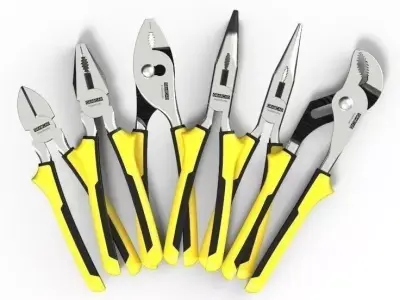Pliers Set - 6 Pieces 3D model