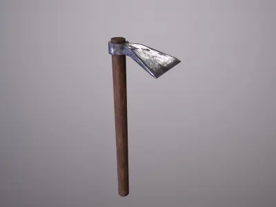 Hoe Lowpoly axe Low-poly 3D model