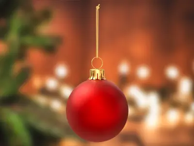 Red Matte Christmas Ornament &amp;ndash; Christmas Decoration 3D model