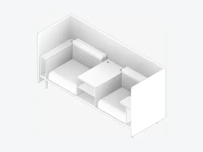 Sofa - Contemporary - Flame - Central Shelf - Armrest Shelf Low-poly 3D model order