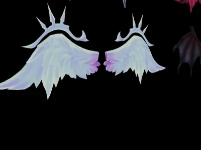 4 wings pack for games Low-poly 3D model