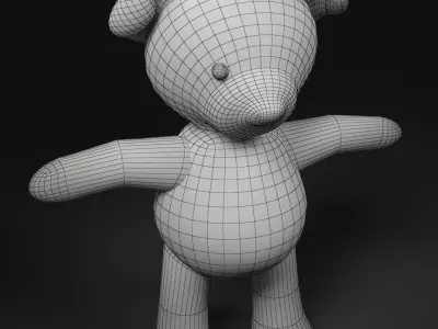 Worn Teddy Bear Low-poly 3D model