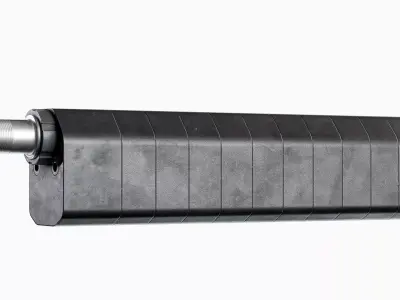 Shotgun silencerCo salvo 12 supressor Low-poly 3D model