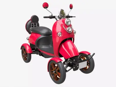 Electric Mobility Scooter 4 Wheeled 3D model