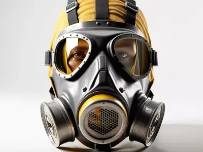 Realistic Industrial Gas Mask 3D Model 3D model