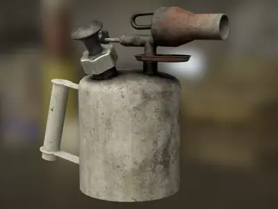 Blowtorch - Game Ready gas canister Low-poly 3D model
