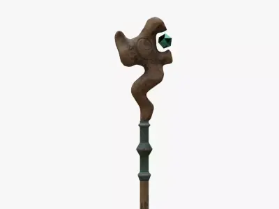 Magic staff for magician Free 3D model