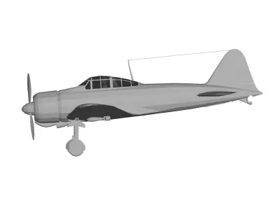 Mitsubishi A6M Zero 3D model buy