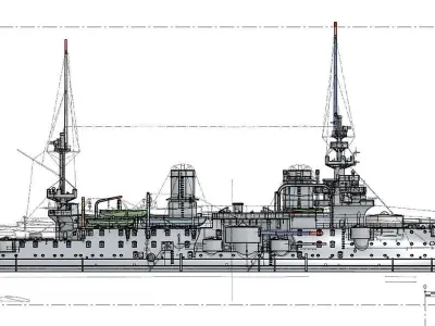 Squadron battleship Bouvet France 1897 3D print model