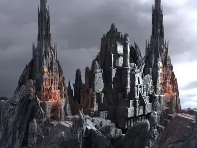 Overlord Dark realms Fort Kit bash 3D model