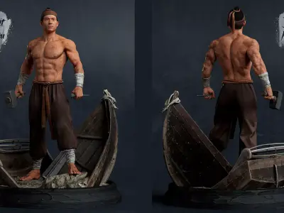 Realistic Character Male Asia YetKieu Vietnamese Low-poly 3D model