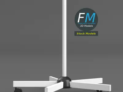 5 wheels rolling stand base 3D model