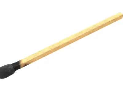 Burned Match PBR Low-poly 3D model