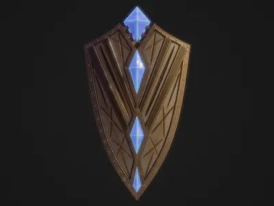 Fantasy shield 2 Low-poly 3D model