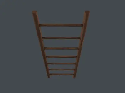 Wood ladder 3D Model Low-poly 3D model