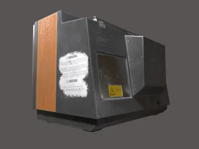 3d lowpoly model old television with RPB textures Low-poly 3D model