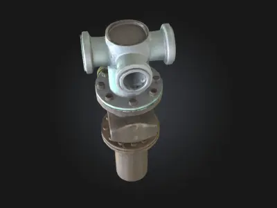 Rusty Industrial Valve  Weathered Control Mechanism  3D model