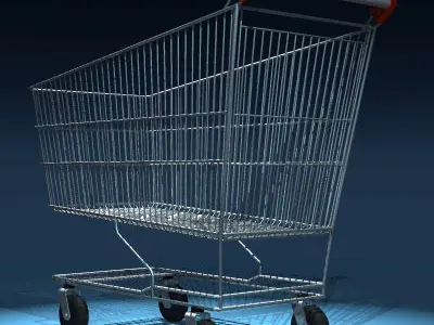 Shopping cart 3D model 3
