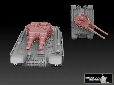 Double Barrelled Tiger Tank Turrets 3D print model