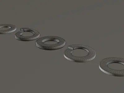 Bolt Nut and Washer 3D model