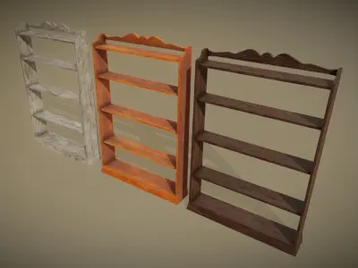Antique Shelf low-poly game ready Low-poly 3D model