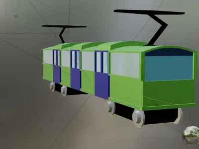 Cartoon Low Poly Train 01 Low-poly 3D model