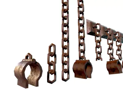 Modular Dungeon Chains for Games Low-poly 3D model