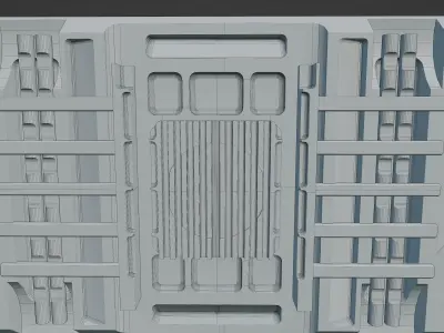 Cyberpunk Mechanical Parts Low-poly 3D model