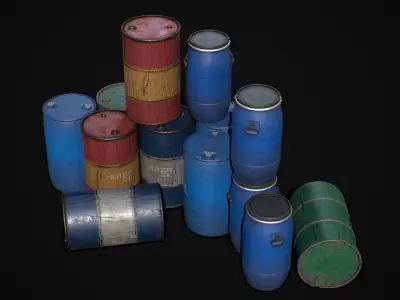 Barrels - Low-poly 3D model