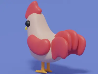Cartoon Lovely Chicken 3D model