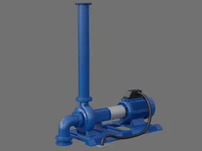 Water Pump 2A Low-poly 3D model