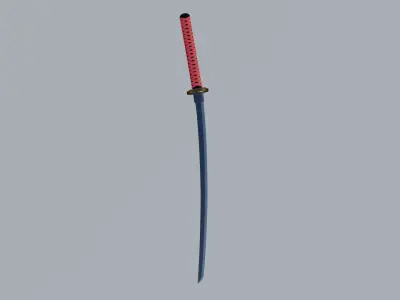 Katana Low-poly 3D model 16