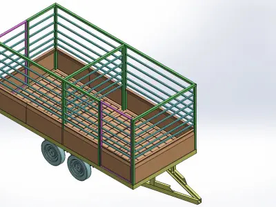 Small sheep trailer 3D model
