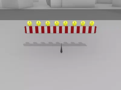 Construction Barrier 6 with animated lights 600-36 250x2400mm Low-poly 3D model