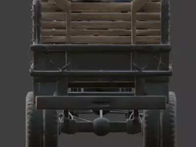 Heavy Artillery Transport Wreckage 3d Low-poly 3D model